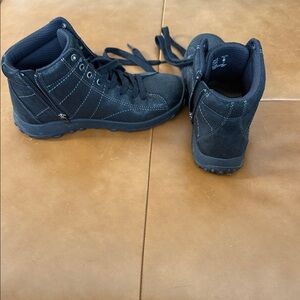 Women's Black Lace-Up Ankle Booties with Side Zip